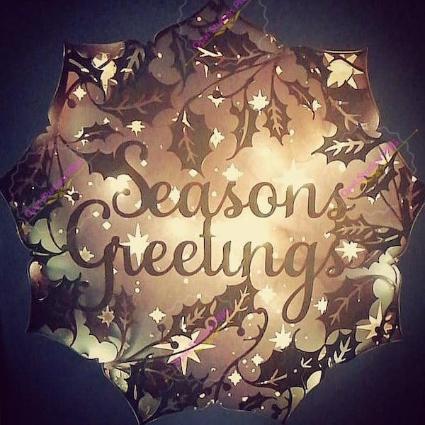 seasons greeting holy wreath christmas gift papercutting 3d shadowbox shadow box SVG/PNG/DXF digital Cricut personal seasons greeting holy wreath christmas gift papercutting 3d shadowbox shadow box SVG/PNG/DXF digital Cricut personal