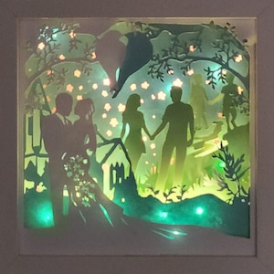 amore uccelli romantico anniversario di matrimonio san valentino coppia regalo ombra scatola luce carta taglio 3d shadowbox SVG PNG DXF digitale Personale