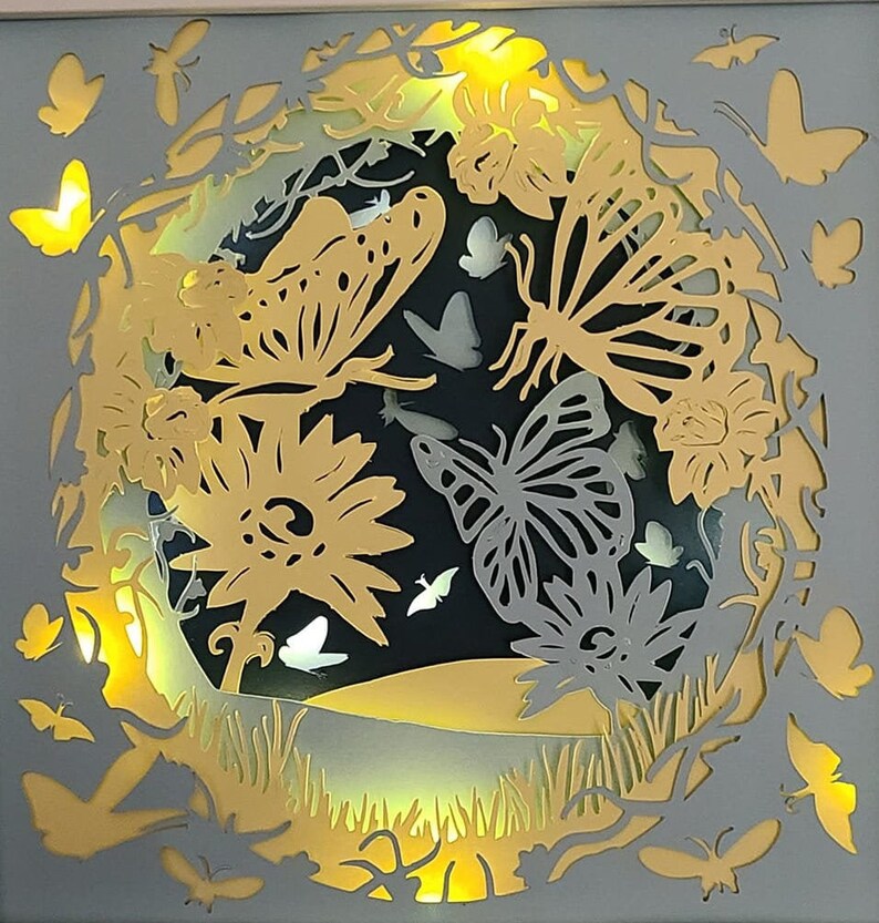 Download Butterfly Butterflies Nature Scenery Pretty Gift Papercutting 3d Shadowbox Shadow Box Light Svg Png Dxf Digital Cricut Commercial B Craft Supplies Tools Papercraft Jewellerymilad Com