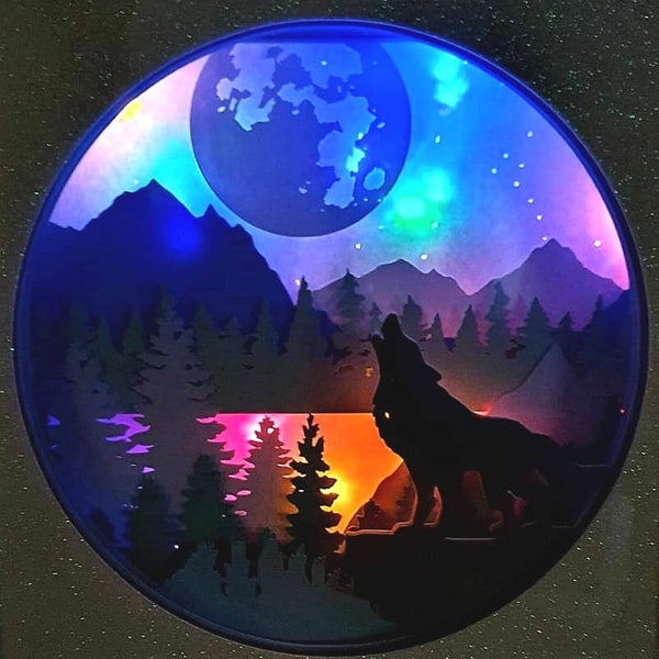 wolf howling moon forest mountains scenery papercutting 3d shadowbox shadow box light SVG PNG DXF digital Cricut template- Personal b wolf howling moon forest mountains scenery papercutting 3d shadowbox shadow box light SVG PNG DXF digital Cricut template- Personal b
