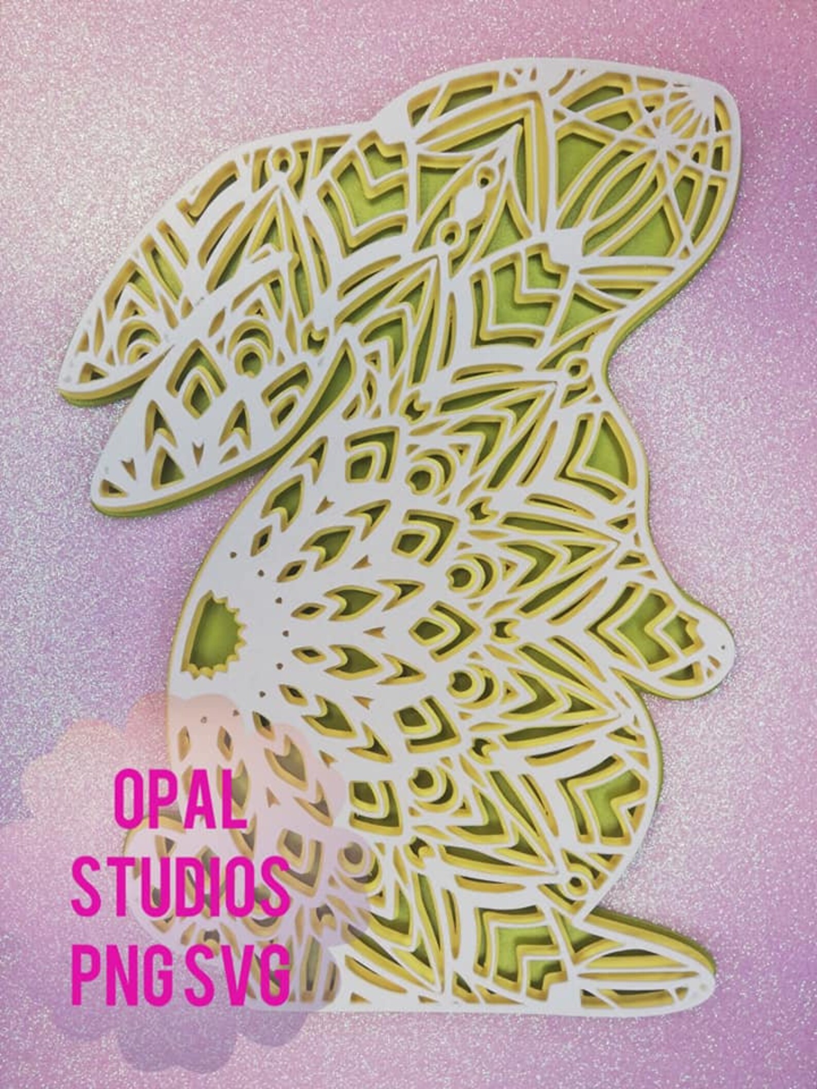 Download Bunny Rabbit Easter 3d paper layered mandala 3d SVG PNG ...