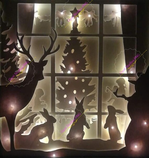 Christmas window decorations cricut Clearance