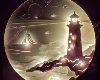 lighthouse nautical sea beach scenic boat coast papercutting 3d shadowbox shadow box SVG/PNG/DXF digital Cricut light box commercial c