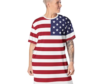 USA Flagge T-Shirt Kleid