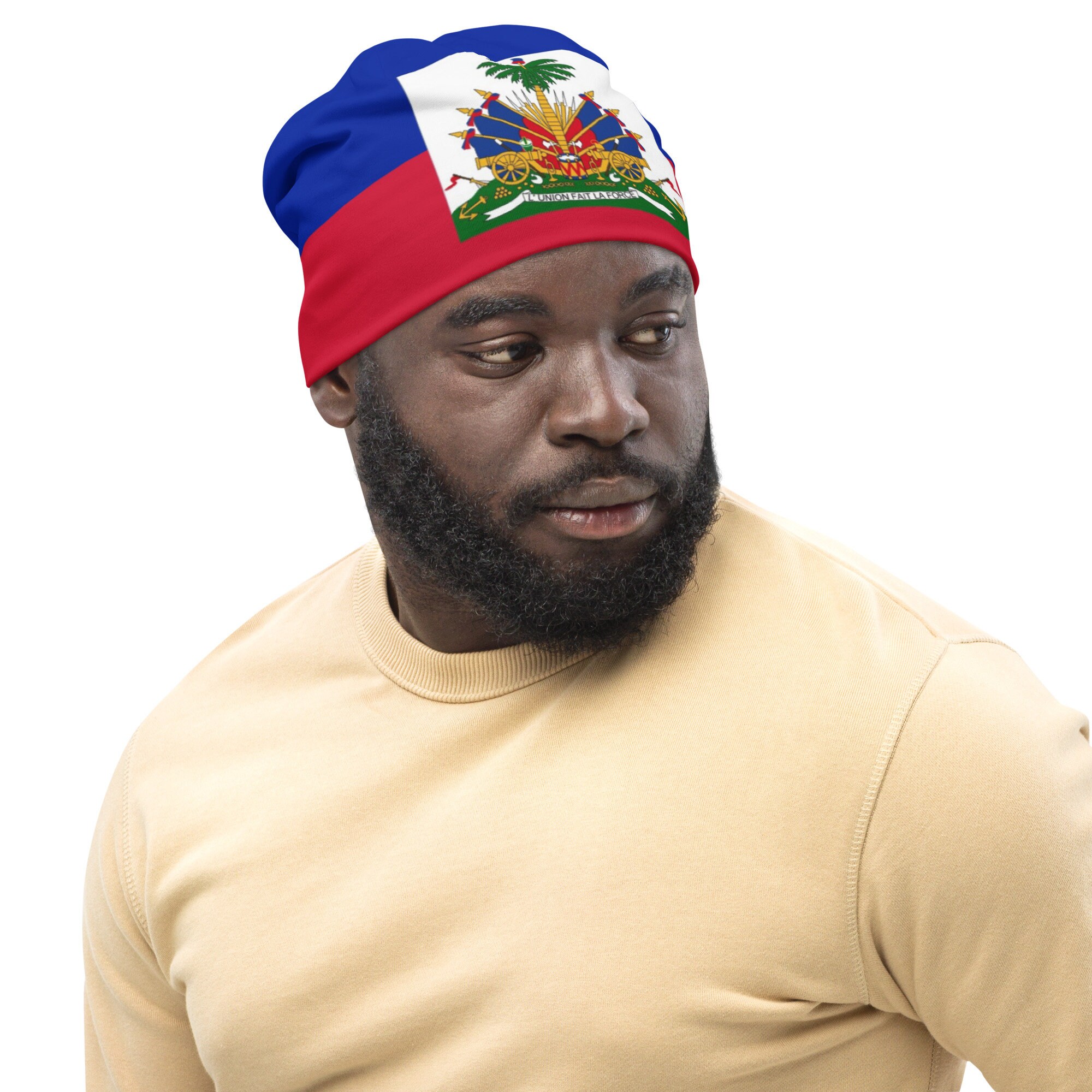 Czapka beanie z flagą Haiti