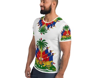 Haiti flag Athletic T-shirt