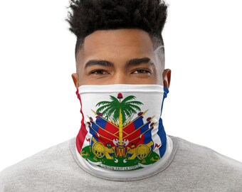 Haiti flag face mask neck gaiter