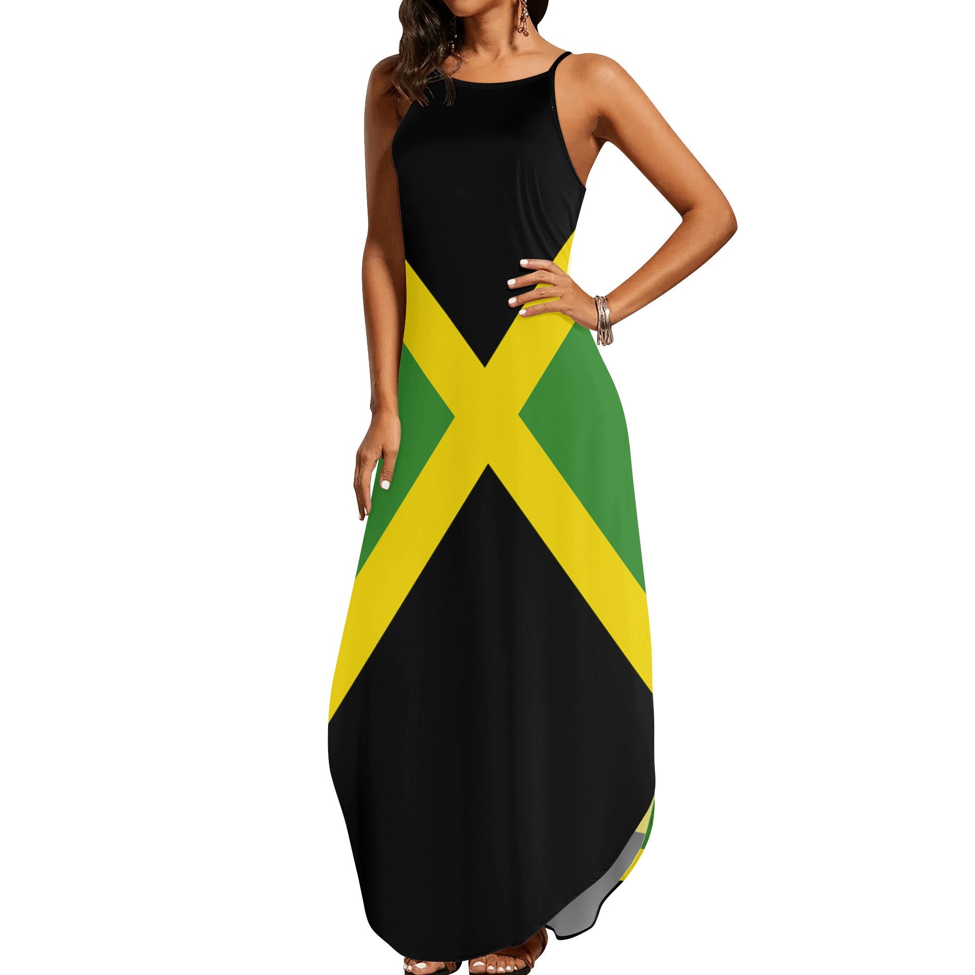 open lace back dress Jamaican Flag Tube Dress main image 0