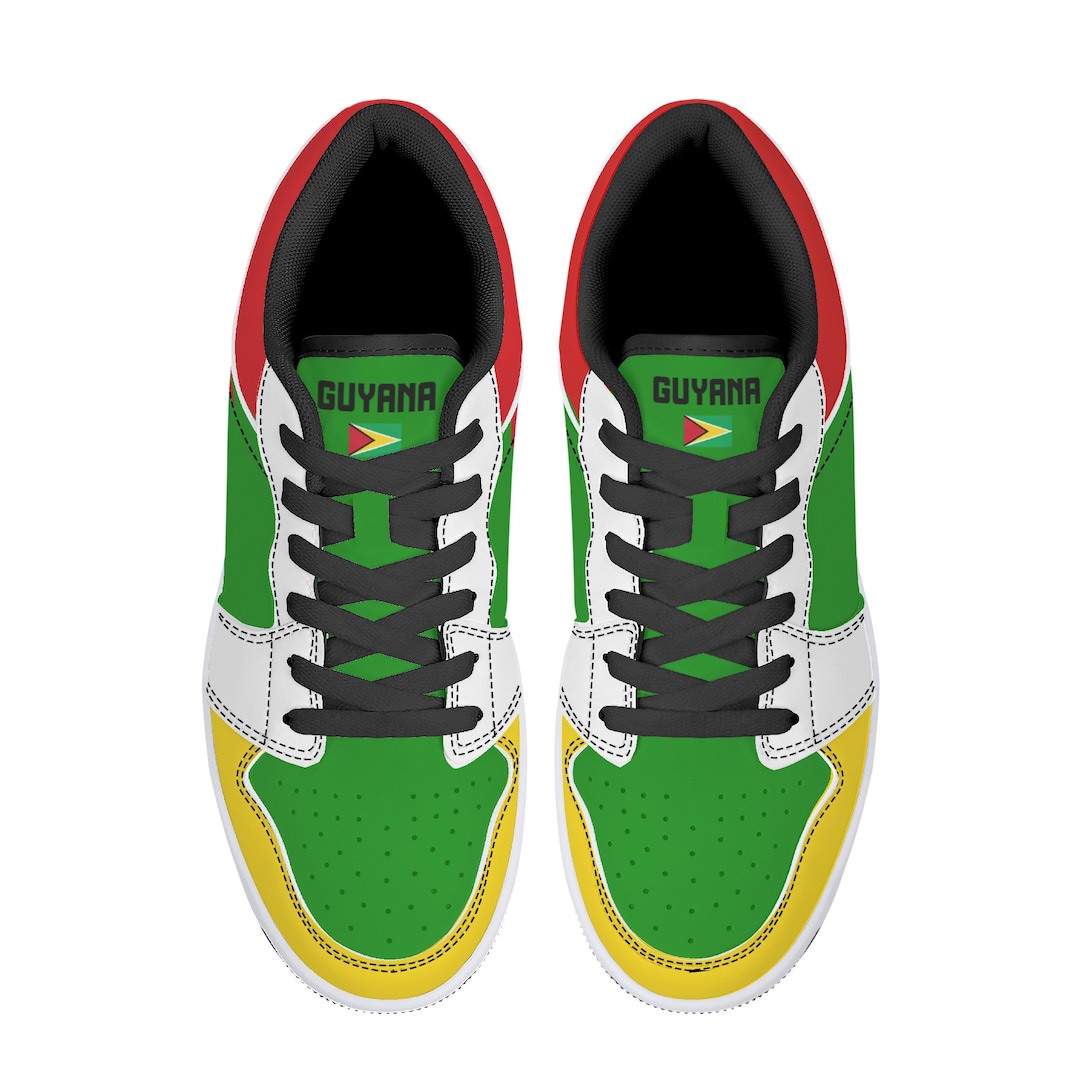 Guyana Flag Men Low Top Leather Sneakers Etsy