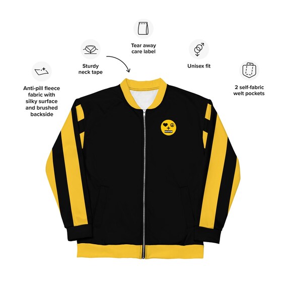 Black and Yellow Unisex Bomber Jacket Etsy Ireland