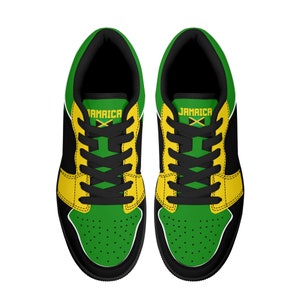 Jamaica flag Women  Low Top Leather Sneakers