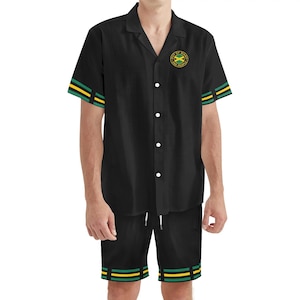 jamaican dress shirt XL Vintage Jamaican Bamboo Button Up Dress Shirt Button Replacement Shirt