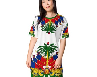 Sukienka T-shirt z flagą Haiti
