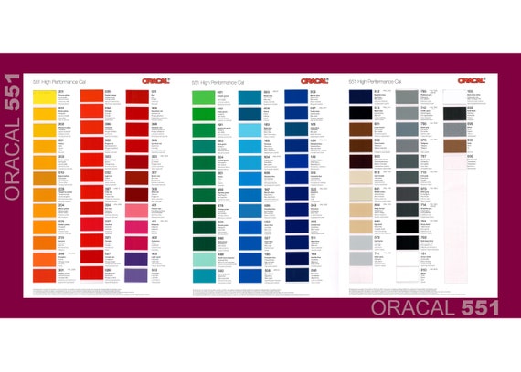 Oracal 551 Colour Chart