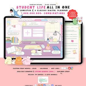 Student Digital Planner 2026, Undated, Lifetime: Academy Planner Android & iPad GoodNotes Journal, Study Templates
