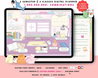 Student Digital Planner 2026, Undated, Lifetime: Academy Planner Android & iPad GoodNotes Journal, Study Templates