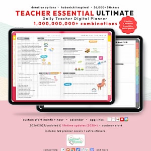 Teacher Hobonichi Digital Planner 2026, UNDATED, iPad & Android Tablet, GoodNotes Planner, Academic Class Study