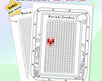 Period Tracker Printable, Menstrual Cycle Log, Ovulation Fertility Cycle Trackers, Journal Planner Page