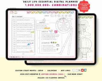 Cozy Digital Planner 2026, 2027, Doodle Bullet Journal, Custom, iPad, GoodNotes, Android, Daily Planners
