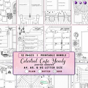 Printable Yearly Planner, Goal Journal Pages, Vision Board, Worksheet, Reflection Bundle, PDF Insert