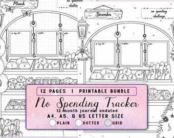 Printable No Spend Tracker, Monthly Savings Challenge, Budget Planner Insert, Money Journal, Finance Workbook
