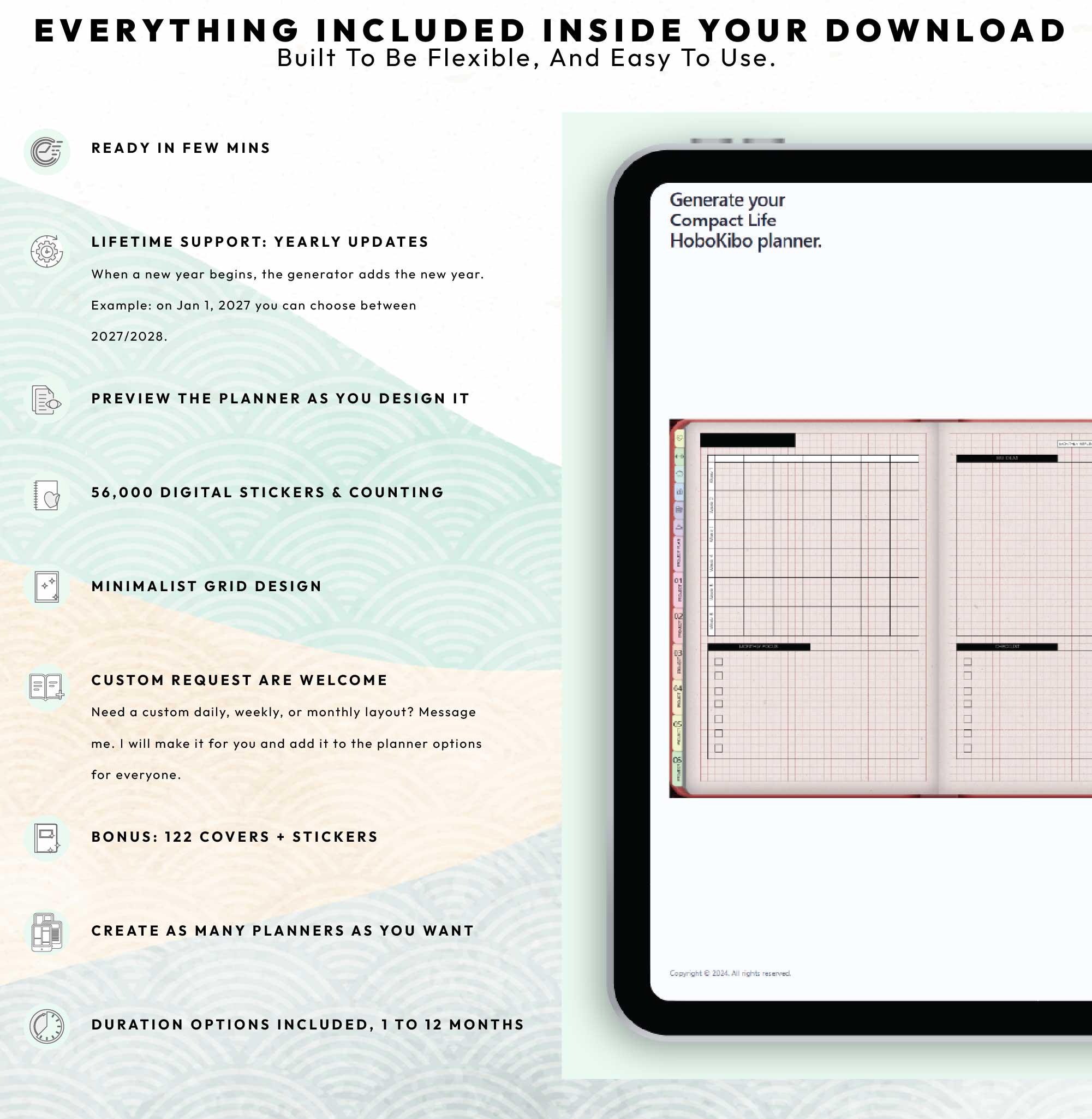 Hobonichi Digital Planner, Custom Daily Planner, Goodnotes Notability ...