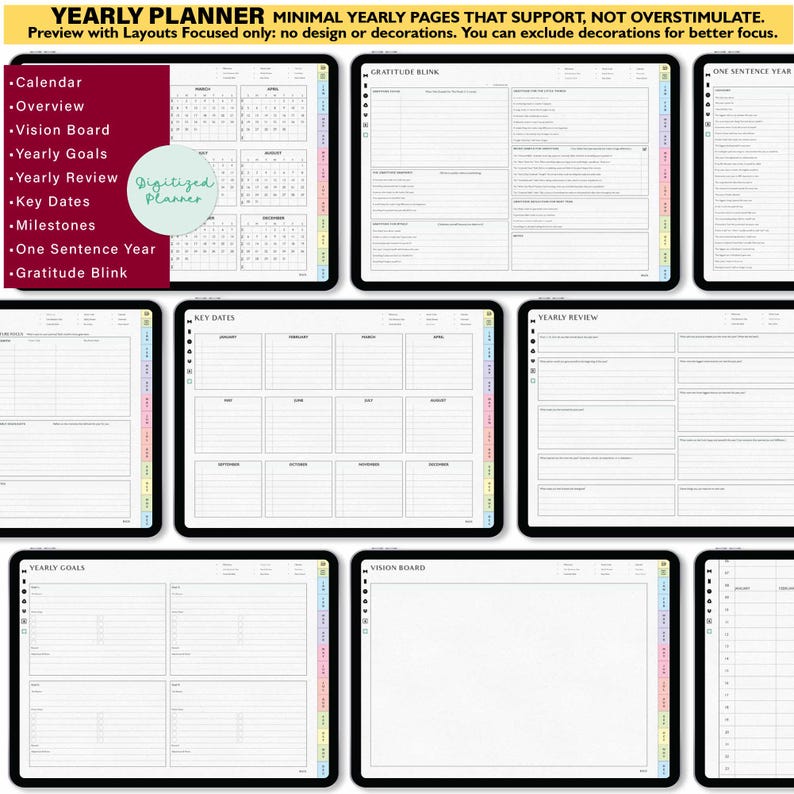 ADHD Digital Planner 2026, undated, lifetime: Custom Daily Habit & Stress for iPad Android GoodNotes