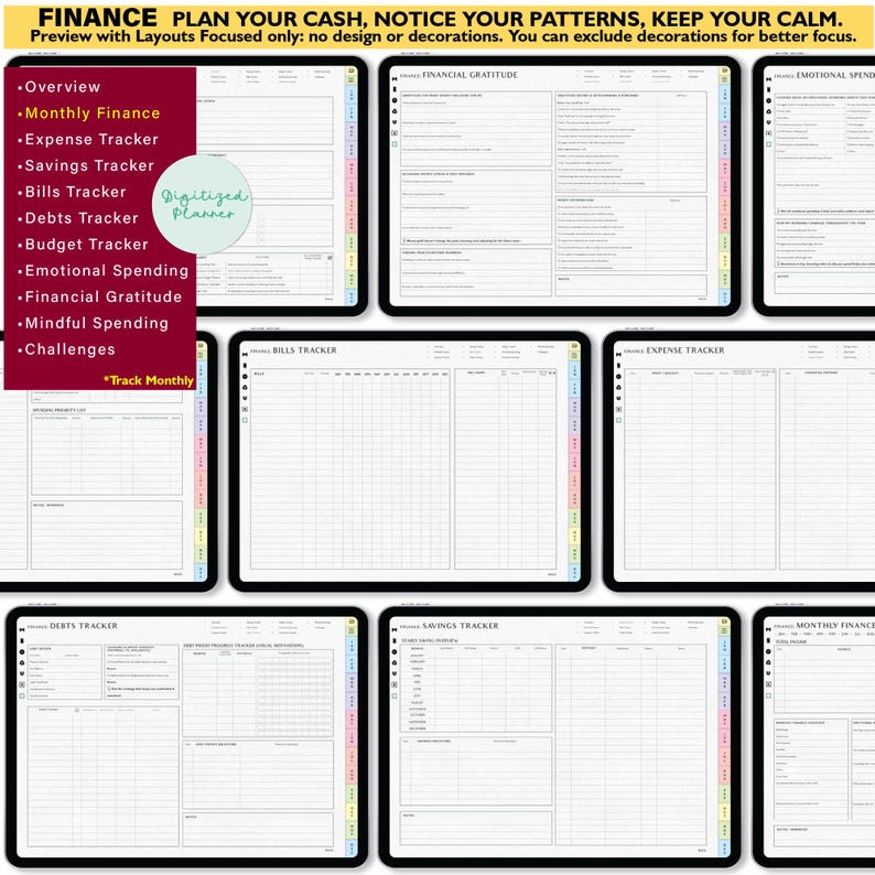 ADHD Digital Planner 2026, undated, lifetime: Custom Daily Habit & Stress for iPad Android GoodNotes