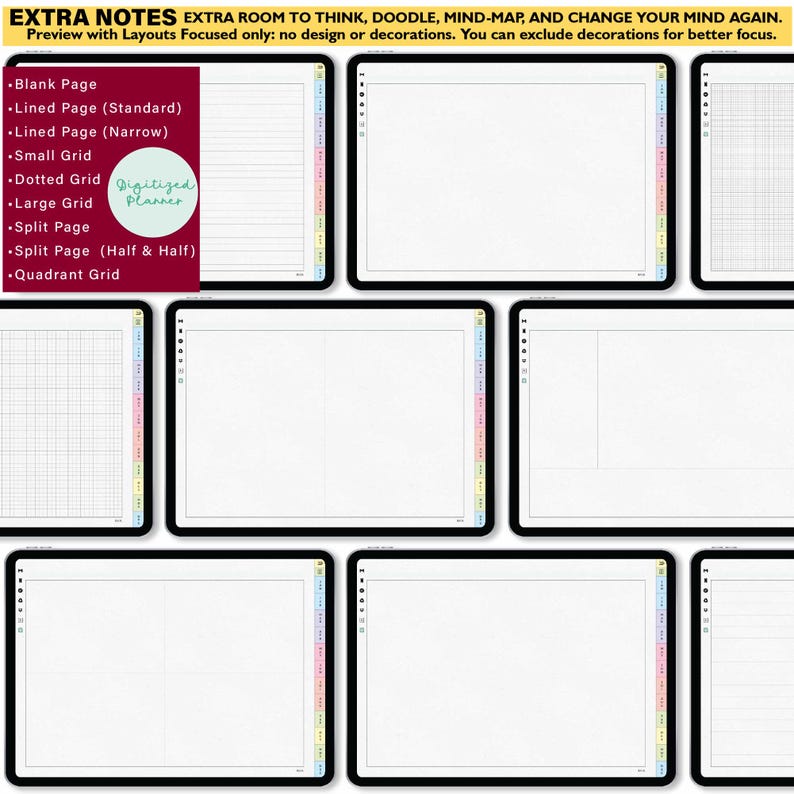 ADHD Digital Planner 2026, undated, lifetime: Custom Daily Habit & Stress for iPad Android GoodNotes