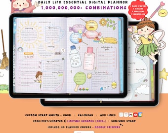 Custom Digital Planner 2026, 2027, GoodNotes Planner, Cozy Doodle, Daily Weekly Monthly iPad Planners