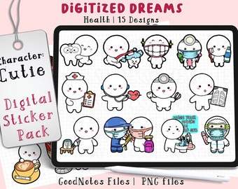 Doctor Stickers, GoodNotes Planner, Health Bujo (Digital Download)