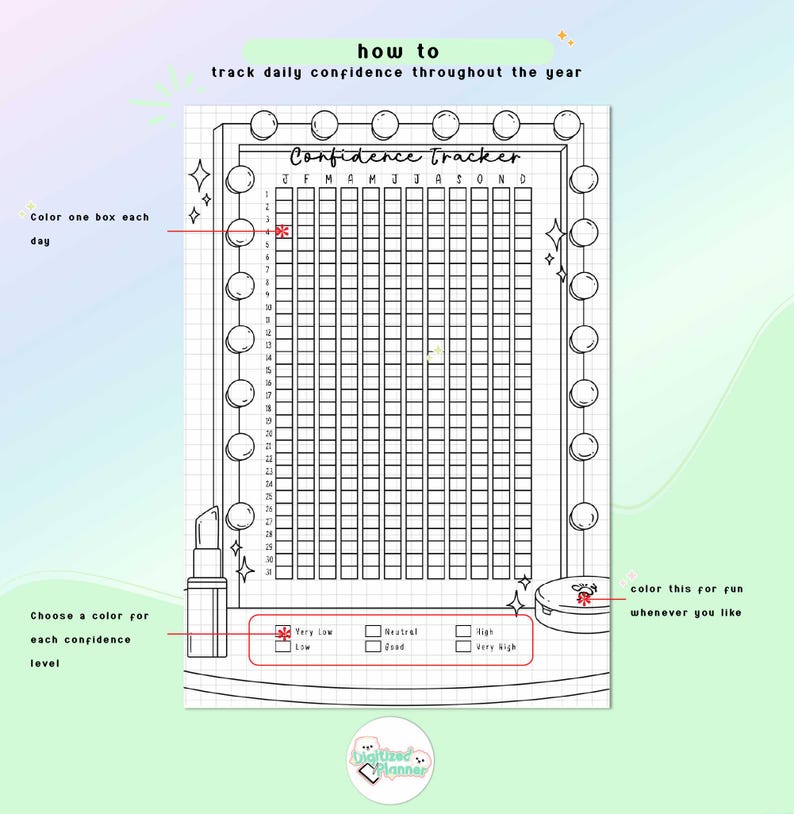 Confidence Ruler Printable Confidence Tracker Printable, Self Esteem Log, Growth Mindset Trackers ...