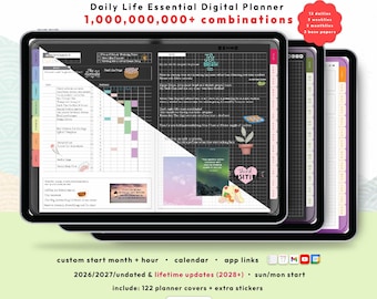 Hobonichi Digital Planner 2026, Undated, Bundle Dark + Light, custom daily planner, iPad Android, GoodNotes