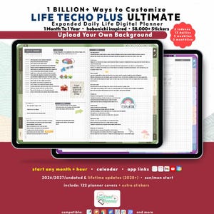 Hobonichi Techo Plus Digital Planner 2026 2027, GoodNotes iPad Android Notability, Start Any Month + Hour, Undated Lifetime