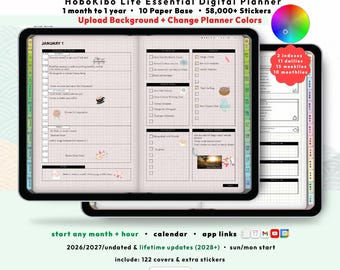 Hobonichi Digital Planner, Custom Daily Planner, GoodNotes Notability, iPad Android, 2026, 2027, Undated