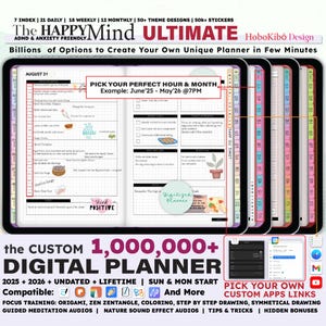 ADHD Digital Planner Minimalist 2024, 2025, Undated, Custom iPad Planner: 21 Daily, 18 Weekly, 12 Monthly ADHD Planner | Anxiety Journal