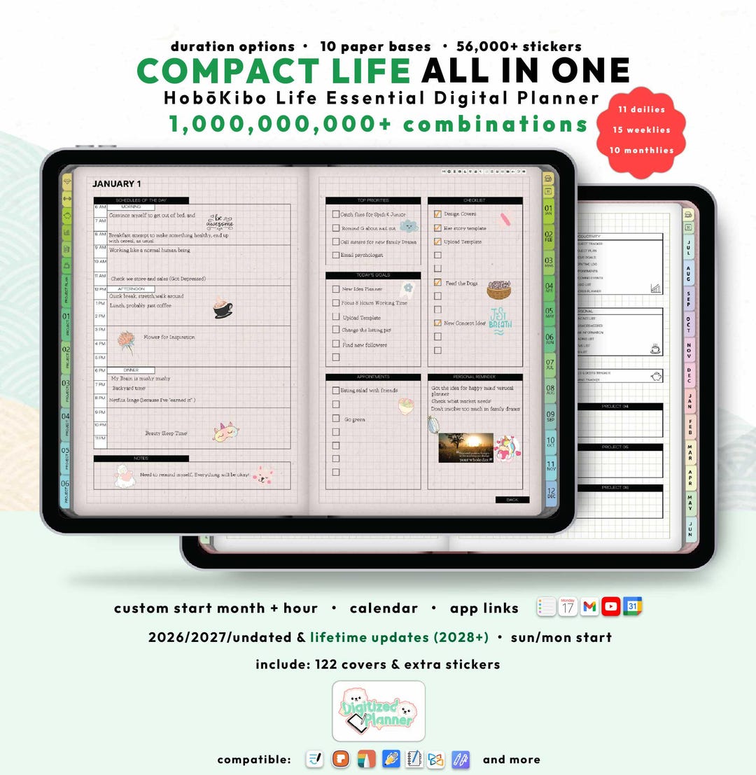 Hobonichi Digital Planner, Custom Daily Planner, Goodnotes Notability ...