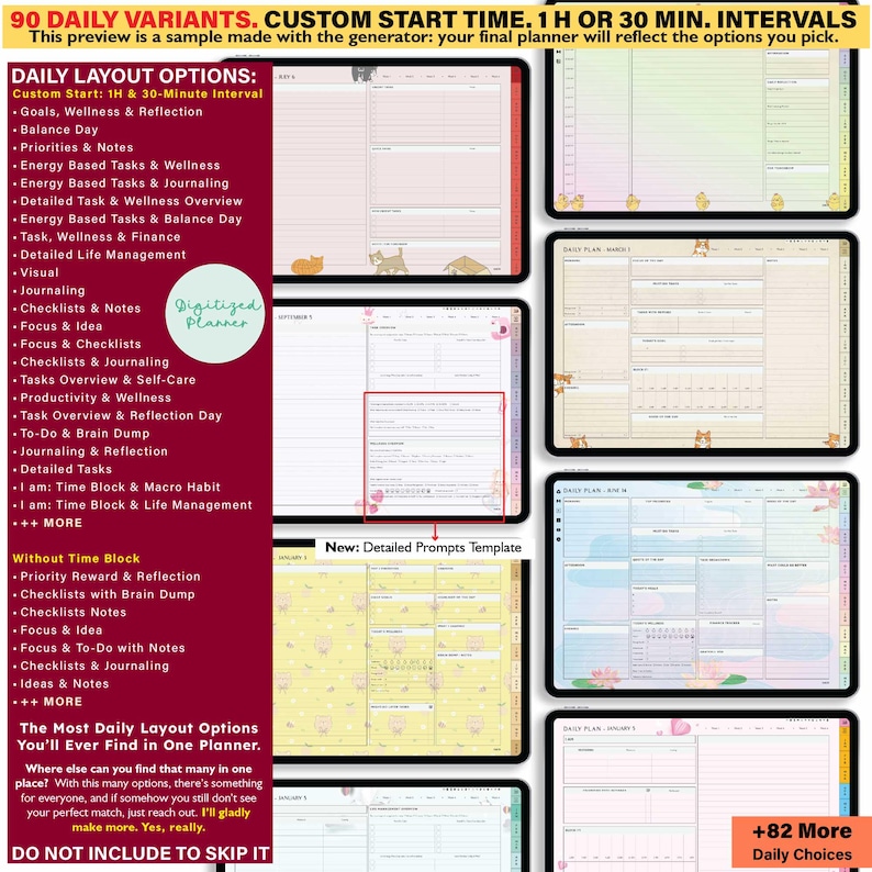 ADHD Digital Planner 2026, undated, lifetime: Custom Daily Habit & Stress for iPad Android GoodNotes Notability