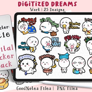 Cute cutie work office life stickers for ipad GoodNotes digital stickers ipad digital planner, sticker goodnotes, bujo planner stickers png