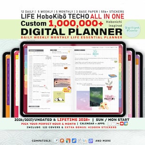 Hobonichi Digital Planner 2026, Undated, lifetime, custom daily planner, iPad Android, GoodNotes Notability