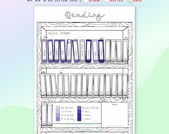 Reading Tracker Printable Journal Page, Book Trackers Log, Read Books Planner, Daily Habit PDF