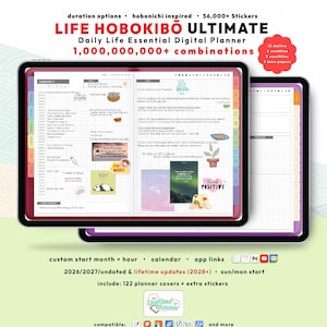 Hobonichi Digital Planner 2026, Undated, lifetime, custom daily planner, iPad Android, GoodNotes Notability