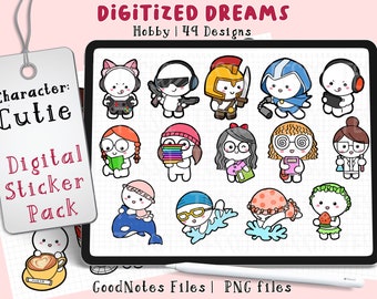 Hobby Digital Stickers: Pre-Cropped PNG for GoodNotes