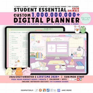 Student Digital Planner 2026, Undated, Lifetime: Academy Planner Android & iPad GoodNotes Journal, Study Templates