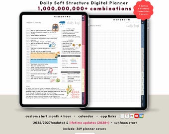 Tracker Simple Digital Planner 2026 2027, GoodNotes iPad Android, Habit Budget Project Planner, Start Any Month & Hour
