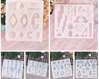 Jewelry pendant silicone mold resin pendant mold with hole Cabochon silicone earring pendant molds craft mould for Jewelry pendant making