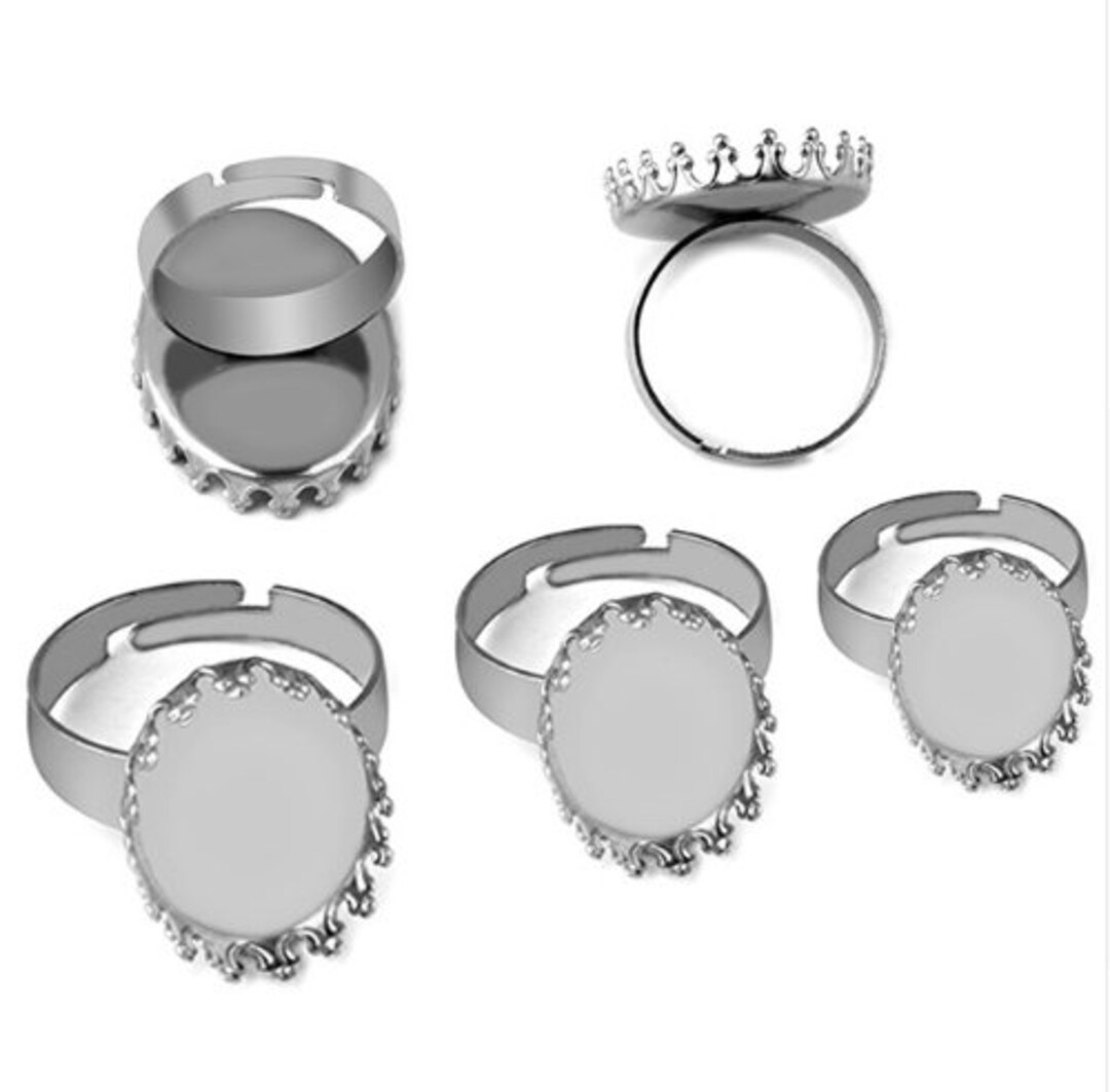 20 Anneaux Vierges Acier Inoxydable 10 Mm – Bases Réglables Pour Bagues DIY Bijoux Personnalisés