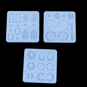 New Earring silicone mold resin pendant mold with hole Cabochon silicone earring pendant molds craft mould for Jewelry pendant making