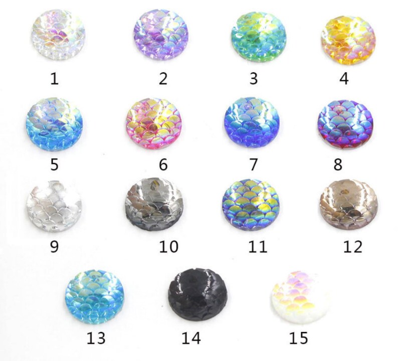 6/8/10/12/14/16/18/20mm Round Fish Scales Smooth AB Plated Diamonds ...