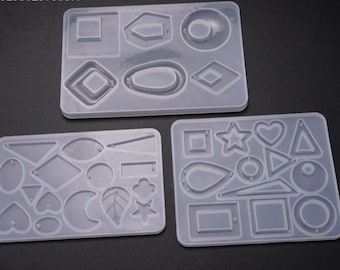 Jewelry pendant silicone mold resin pendant mold with hole Cabochon silicone earring pendant molds craft mould for Jewelry pendant making